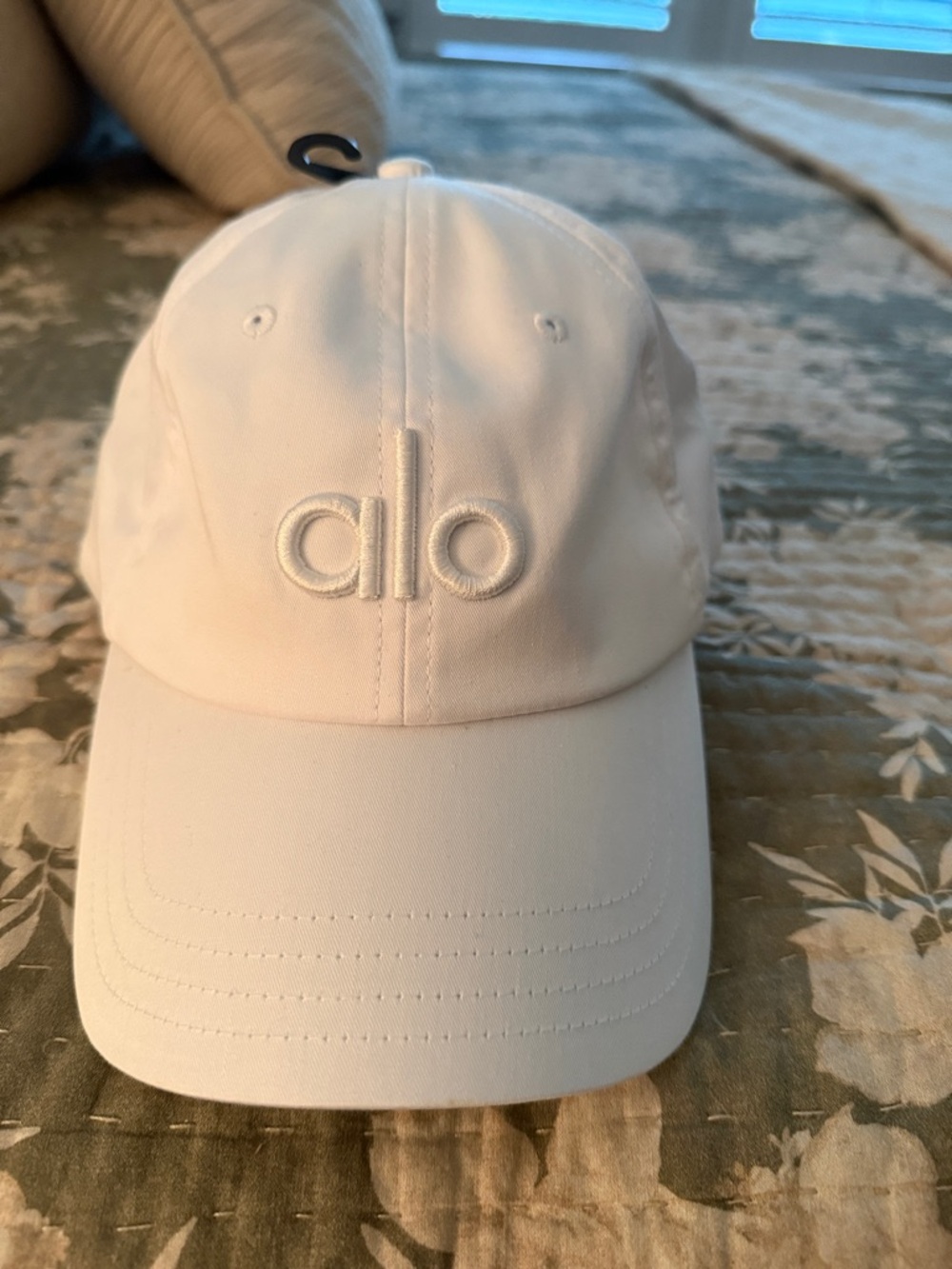 ALO  White Embroidered Logo Cap
